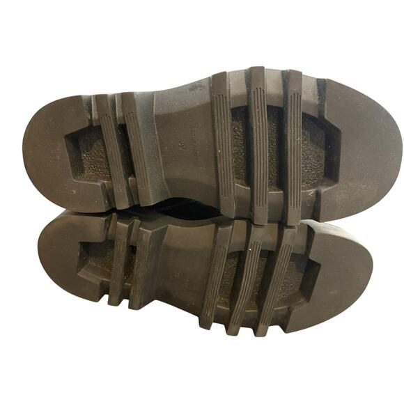 AllSaints Alex Chelsea Boots Patent Leather Grunge Classy Black Truffle Red Sz 9 - Picture 8 of 12